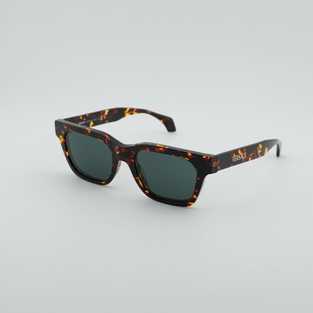 Versace VE4486 550987 Sunglasses Havana Square Frame, Dark Grey Lenses